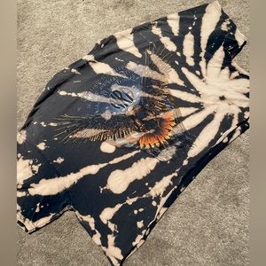 Homemade Cropped Distressed Tee w/ Graphic on Back 🤘🏽